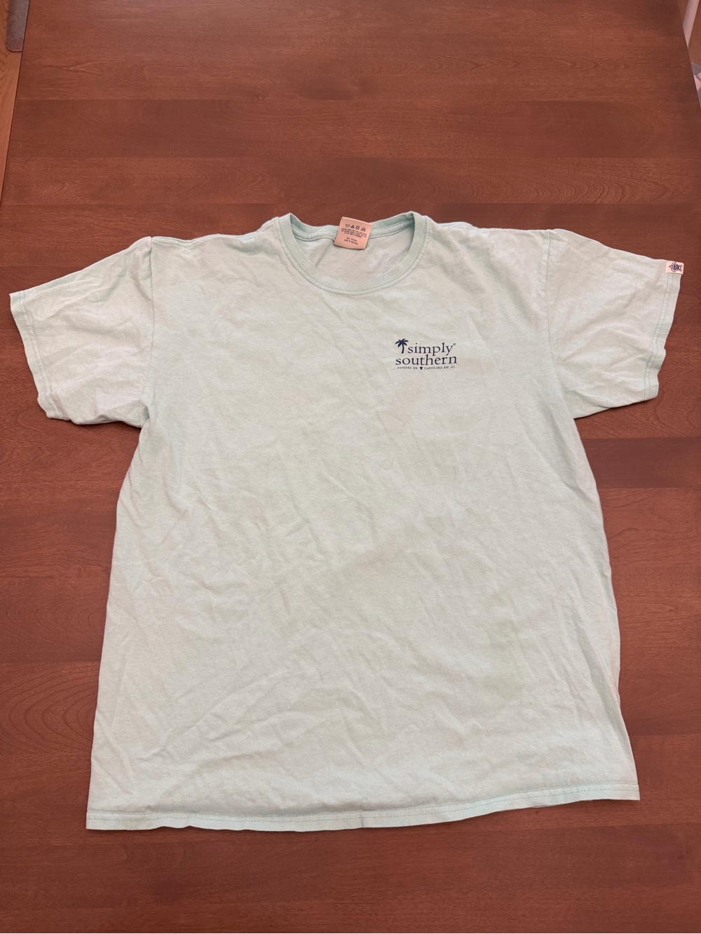 Simply Southern Women’s T-Shirt Size Large Mint Green Tropical Graphic